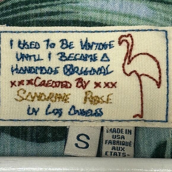 Sandrine Rose Hawaiian Floral Pearl Snap Front Shirt Women Small NWT Made in USA - Picture 2 of 11